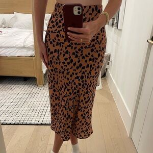 Lepord Print Midi Skirt